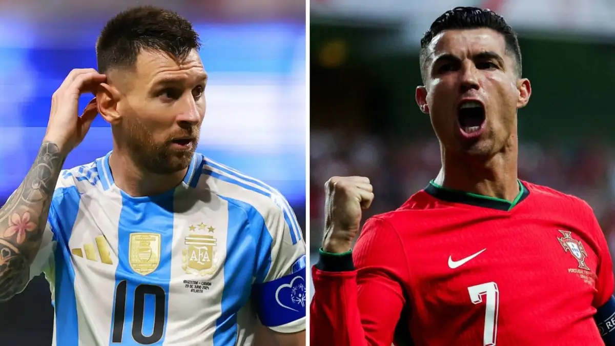 Lionel Messi and Cristiano Ronaldo during the FIFA World Cup 2026 as fans debate the greatest football player.
